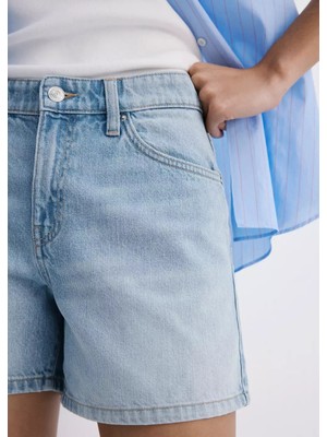 Mango Düz Kesim Denim Şort