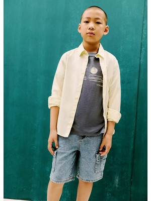 MANGO Kids Palmiye baskılı tişört