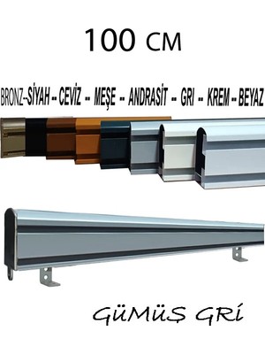 Perdemix Dekoratif Perde Ray Kornişi Alüminyum 2 Kanallı 3 cm  Metal Ayaklı