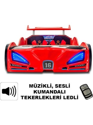 İnegöl'den Eve Bugattı - Arabalı Yatak, Araba Yatak , Full Işıklı, Kumandalı, Sesli, Tekerleri Ledli