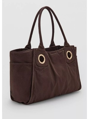 Mango Eyelet Detaylı Kanvas Çanta