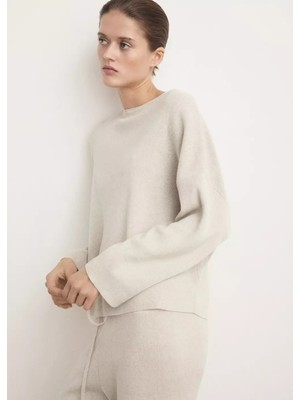 Mango Pamuk Keten Kumaşlı Dökümlü Sweatshirt