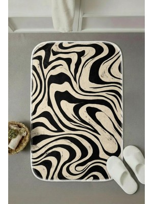 Zevahir Mobilya Dekorasyon Modern Kaymaz Taban Banyo Paspası 60X40 cm - Lavabo, Duş, Klozet Önü ve Abdest Için Yumuşak Dokulu Çok Amaçlı Paspas