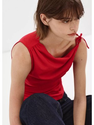 Mango Büzgülü Asimetrik Bluz