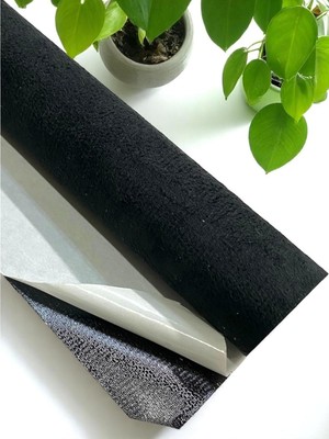 Varan Tekstil Yapışkanlı Siyah Alkantara Süet 100 * 140 cm