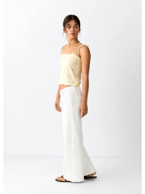 Mango Düşük Bel Wide Leg Jean Pantolon