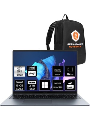 Huawei Matebook D16 Core I5 13420H 16GB Ram 2tb SSD 16" Fhd+ WIN11 Home 53014QHRP309 Notebook + Per4 Çanta