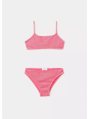MANGO Kids Çizgili dokulu bikini