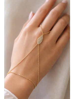 Damla Figürlü Gold Zirkon Şahmeran
