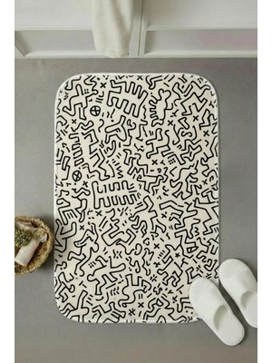 Zevahir Mobilya Dekorasyon Modern Kaymaz Taban Banyo Paspası 60X40 cm - Lavabo, Duş, Klozet Önü ve Abdest Için Yumuşak Dokulu Çok Amaçlı Paspas