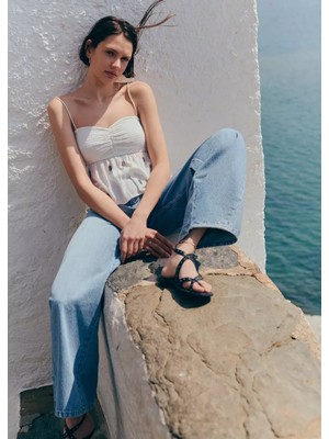 Mango Boncuk Detaylı Bluz