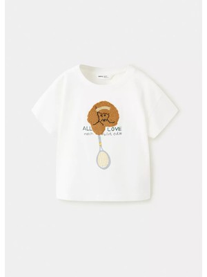 MANGO Baby İşleme detaylı koton tişört