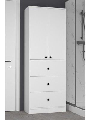 Mobilique Güneş 3 Çekmeceli 2 Kapaklı Banyo Dolabı