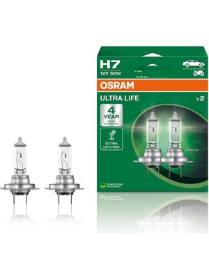 Osram Ampul H7 Ult 55W 12V PX26D5X2TRQR2B Ultralife - Osr 64210ULT-2HB