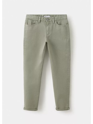 MANGO Kids Pamuklu kıvrık paçalı jean