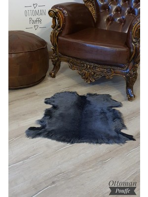 Ottoman Pouffe Hakiki Gerçek Deri Özel Seri Renkli Koyun Postu 48X57CM, Posteki Dana Inek Post Ev Dekor