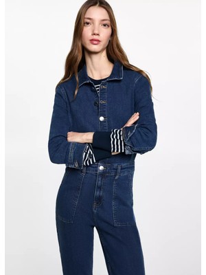 Mango Ispanyol Paçalı Denim Tulum