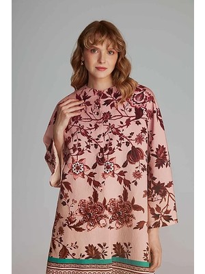 Gusto Desenli Kaftan - Gül Kurusu