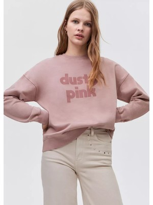 Mango Desenli Pamuklu Sweatshirt