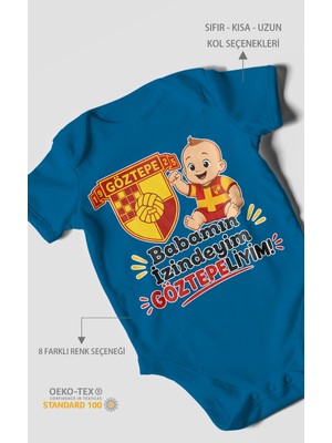 Morivo Kids Babamın Izindeyim Göztepeliyim Kısa Kollu Bebek Body %100 Pamuk