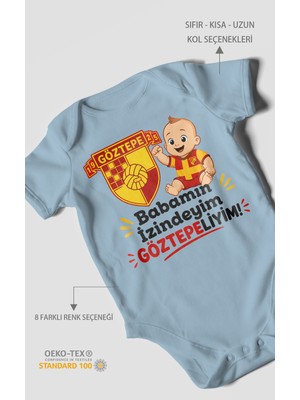 Morivo Kids Babamın Izindeyim Göztepeliyim Kısa Kollu Bebek Body %100 Pamuk