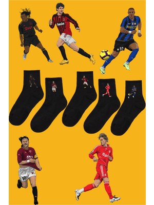 Rabona Fashion Dünya Futbolunun Efsaneleri 5'li Taraftar Çorabı