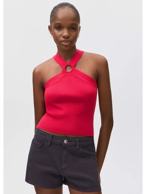 Mango Halter Yaka Triko Bluz