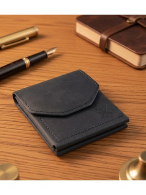 Vreia Hakiki Deri Erkek Kartlık Cüzdan - Minimal Ince Tasarım - Hediye Kutulu