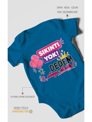 Morivo Kids Sıkıntı Yok Dedem Konuya El Attı Kısa Kollu Bebek Body %100 Pamuk