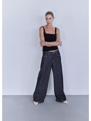 Mango Wide Leg Düşük Belli Jean Pantolon