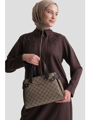 Armine Noktalı Çanta Vizon