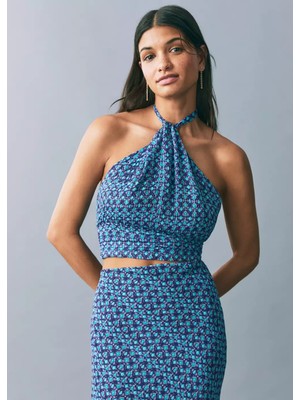 Mango Desenli Midi Etek