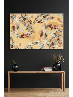 Şehber Dekoratif Yatay Kanvas Tablo Tekli Ev Kafe Ofis William J. Palmer-Jones Flying Ducks 2573