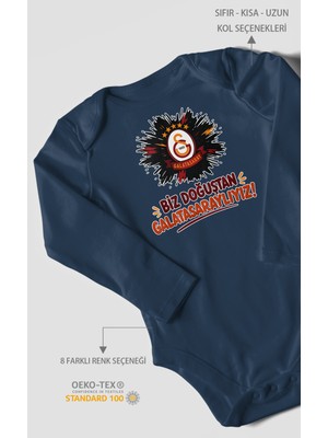 Morivo Kids Biz Doğuştan Galatasaraylıyız Uzun Kollu Çıtçıtlı Bebek Body %100 Pamuk