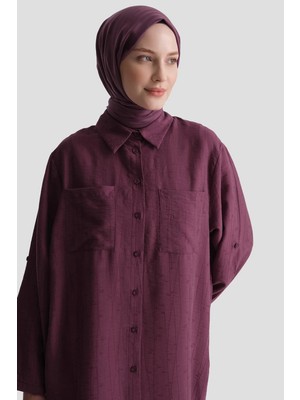Armine Cep Detaylı Tunik Elbise Bordo