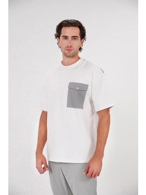 gmg firenze Bisiklet Yaka Kapak Cepli Arkası Garnili Erkek T-Shirt