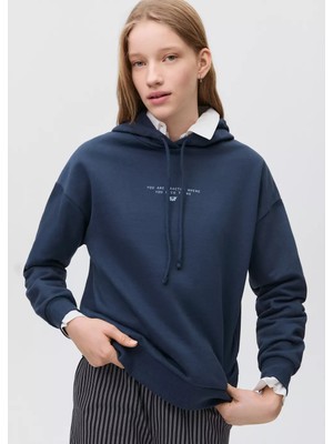 Mango Kapüşonlu Pamuklu Sweatshirt