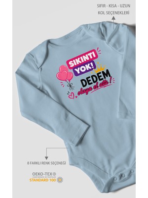 Morivo Kids Sıkıntı Yok Dedem Konuya El Attı Uzun Kollu Bebek Body %100 Pamuk