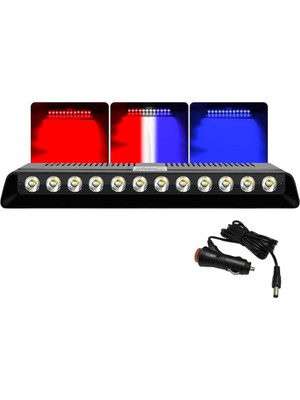 Kırmızı Beyaz Mavi 14 Mod 12 LED Flaş Araç Iç Dış Panel Çatı Ön Arka Cam Oto Çalışma Lambası S12 Işık Çubuğu Spot Vantuzlu Çakmaklık Girişli Acil Ikaz Sinyal Polis Çakar Gece Gündüz Çalışan Lamba