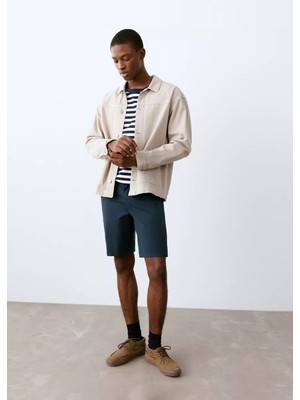 MANGO Teen Pamuklu bermuda şort