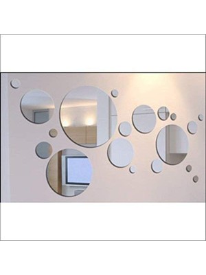M3DECORIUM 19 Parça Daireler Formunda Hazırlanmış Dekoratif Ayna
