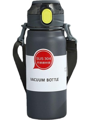 304 L Çelik Siyah 600 ml Askılı ve Pipetli Matara Suluk CIN411SY