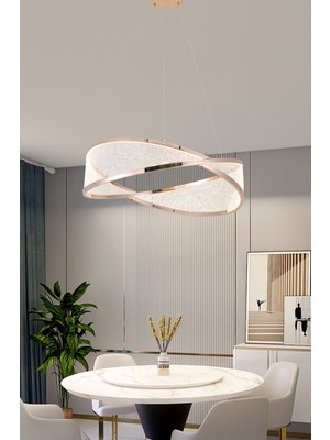 Apliqa Natura 60'lık Yuvarlak Gold Salon Sarkıt LED Avize