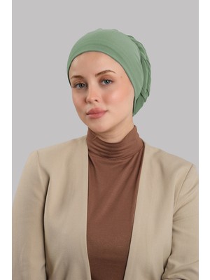 Hürrem Bone Yağ Yeşili Versa Kuyruklu Pratik Tesettür Bone Sandy Büzgülü 2515_36