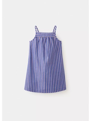 MANGO Baby Sırtı cut-out detaylı çizgili elbise