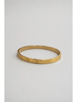 Çelik Gold Ctr Kelepçe Dolgulu Bilezik