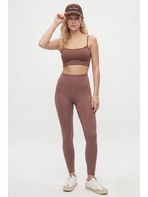 Ritnice Kadın Danica Nano Fit Yüksek Bel Gül Kurusu Tayt