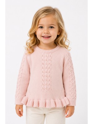 Baby Hola 1-5 Yaş Kız Çocuk Boncuk Detay Triko Kazak 23213