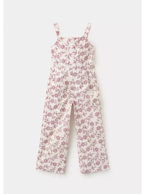 MANGO Kids Çiçek desenli pamuklu tulum