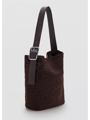 MANGO Örgülü shopper çanta